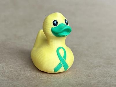 Green Bill Rubber Duck with Cerebral Palsy Ribbon