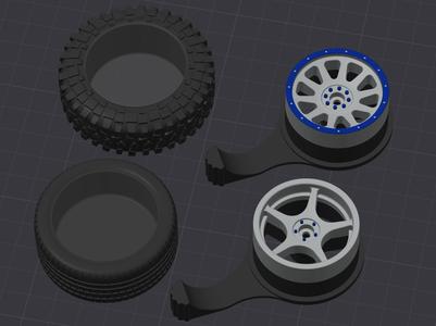 Thumb Steering Wheels / Tires for Traxxas TQ/TQi