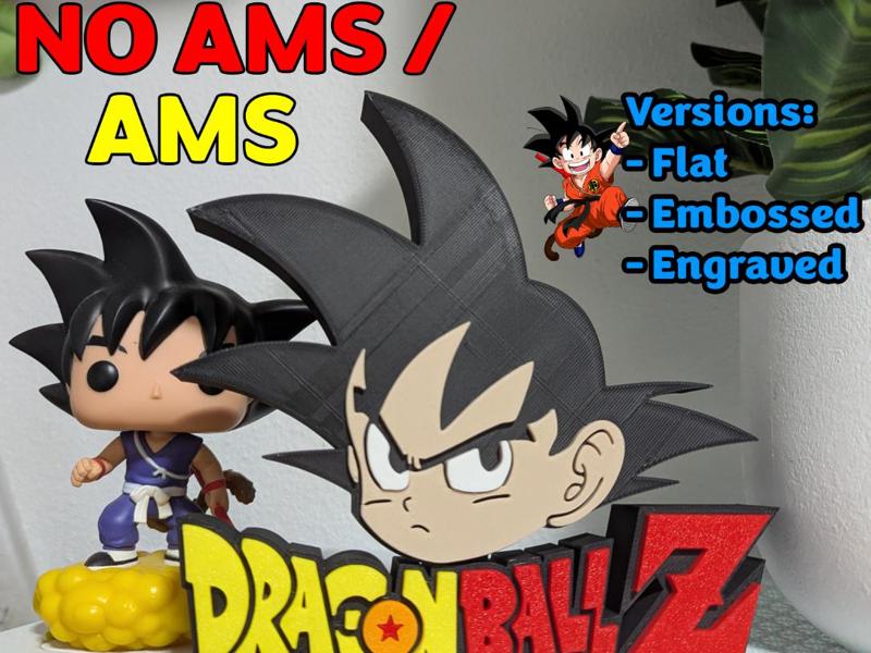 Kid Goku Head "Logo" with base NO AMS/AMS