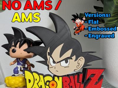 Kid Goku Head "Logo" with base NO AMS/AMS