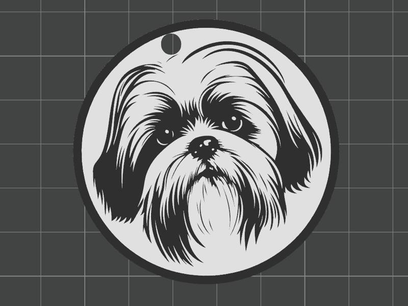Shih Tzu Dog Keychain