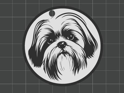 Shih Tzu Dog Keychain