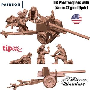 57mm AT gun US paratroopers - 28mm