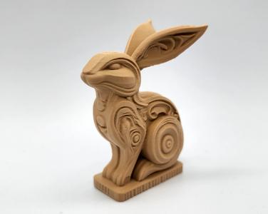 Wood-Carved Rabbit #2