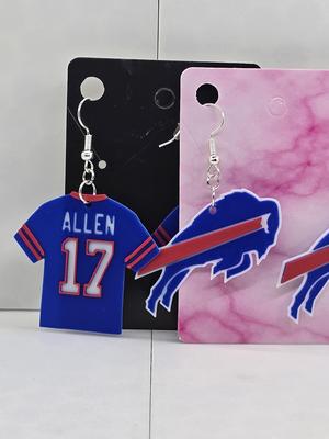 Buffalo Bills and Allen Jersey Earrings
