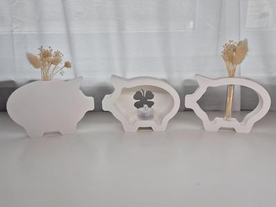 Decorative Pigs for LED Candles / Dried Flowers