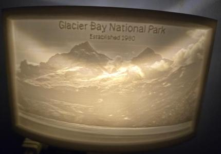 Glacier Bay National Park Nightlight Lithophane