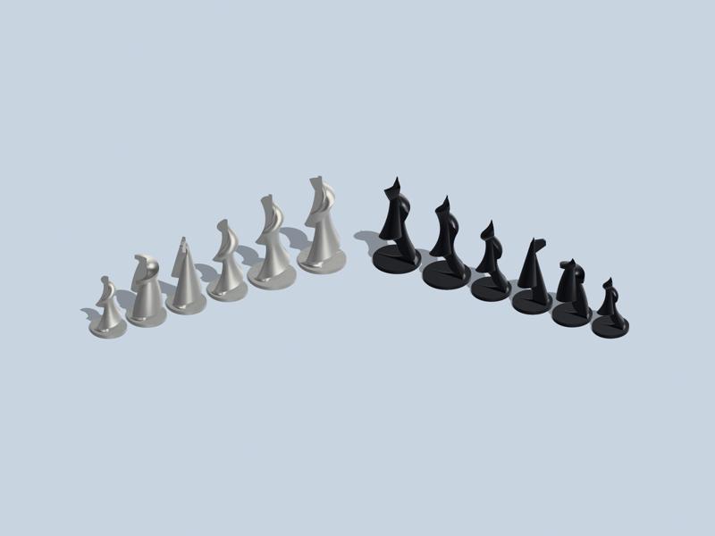 Modern Spiral Chess Set