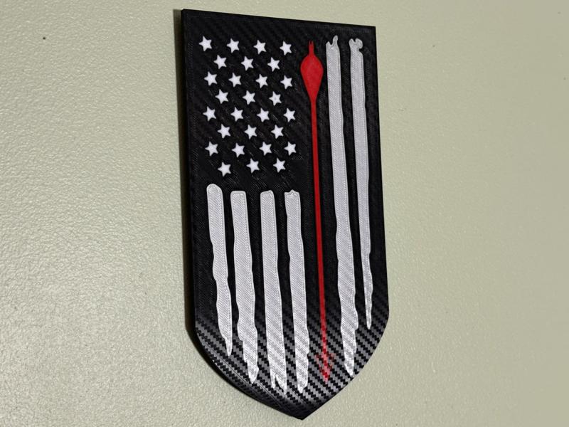 Distressed Flag Arrow Wall Plaque