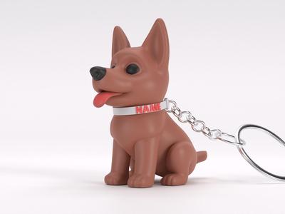 Dog keychain with name collar