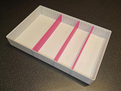 Gridfinity bins with movable dividers 6x4 