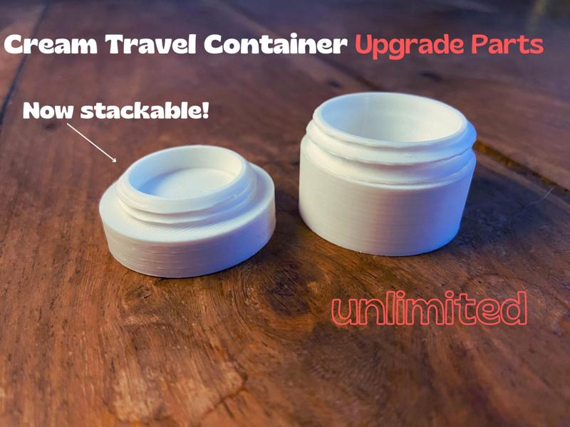 Cream Travel Container Upgrade Parts