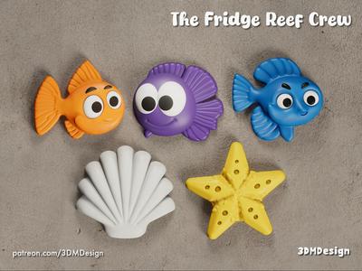 The Fridge Reef Crew - Underwater-themed magnets