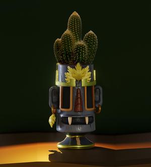 Aztec Pen Holder  Plant Vase