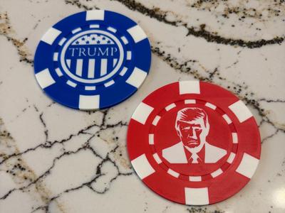 Donald Trump Poker Chip Coaster 7 Designs