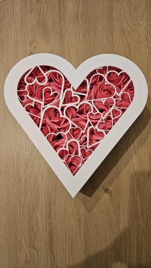 Heart gifts box with lid, from 10mm to 150mm of height