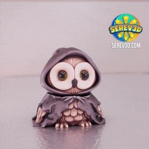 Owl Wizard – Articulated Keychain - Bag Charm, No Supports 3D Print STL/3MF