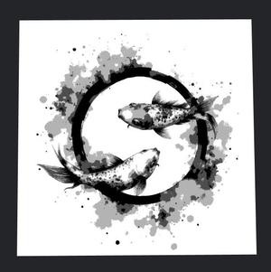 koi fish in circling