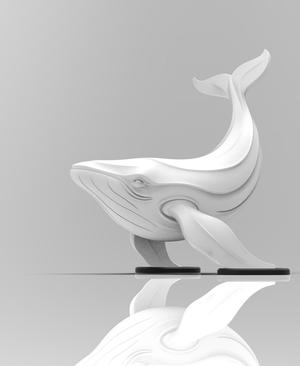 Humpback Whale Floating Minimalist Sculpture