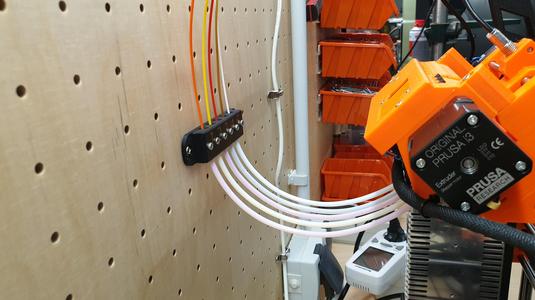 Prusa i3mk3 MMU2 teflon tube inlet wall mount