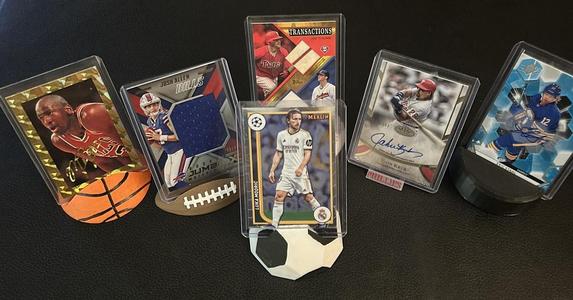 Soccer Ball Baseball Card Toploader Display Stand