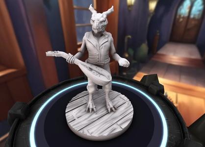 Dragonborn Bard RPG figure-wingless-made in TitanCraft
