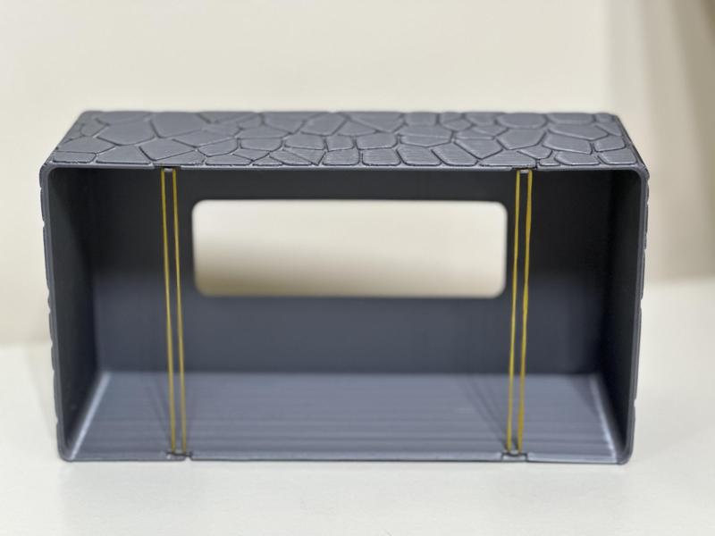 Tissue Box Cover with Curved Stone Pattern - Rubber Band remix