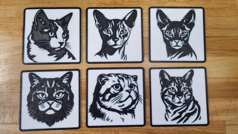 Cat coasters set #2