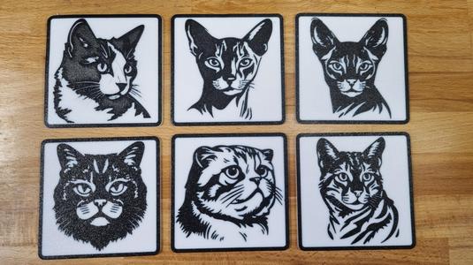 Cat coasters set #2
