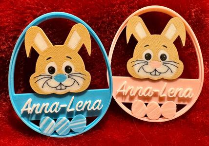 easter bunny gift tag with custome names