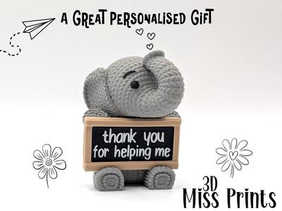 Knitted Elephant " A Personalised Gift" (No.5)