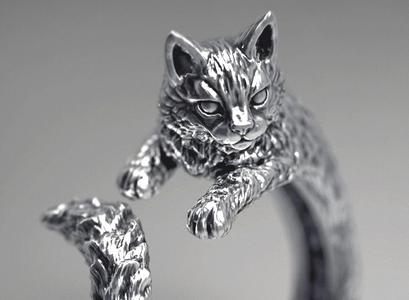 High detailed cat ring