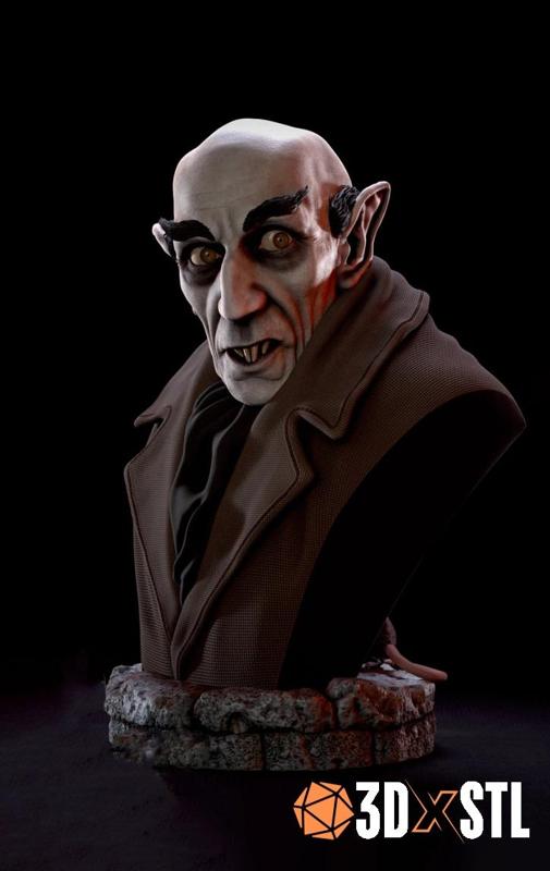 Nosferatu Bust STL File Iconic Horror Movie Figure.stl