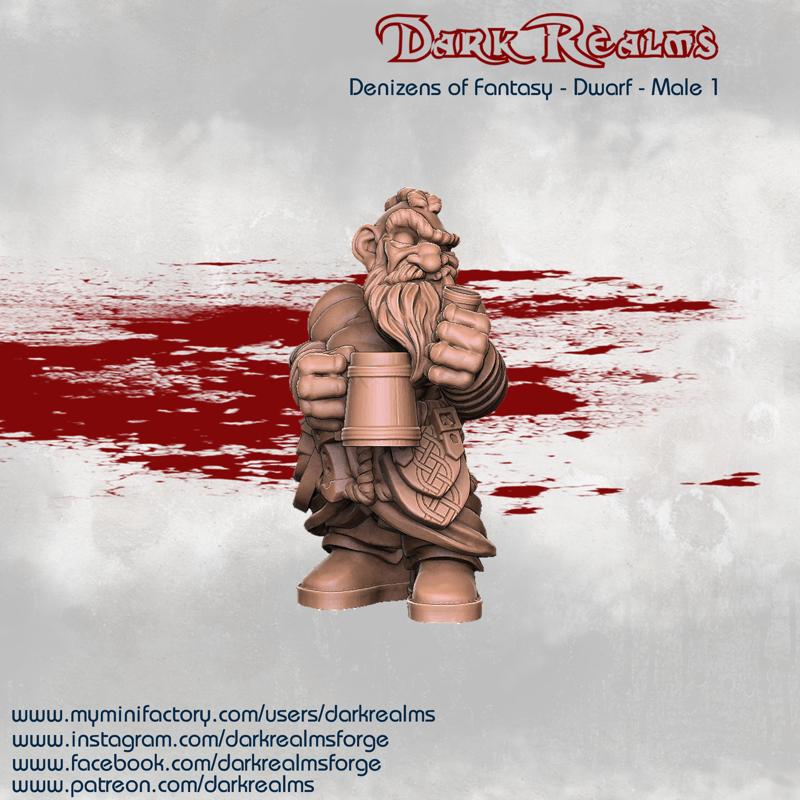 Dark Realms Denizens of Fantasy - Dwarf Male 1
