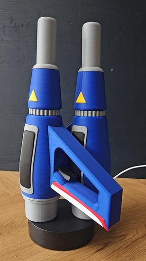 Blue Ranger Turbo Hand Blasters (Muffler Guns) - 1:1 Scale Replica