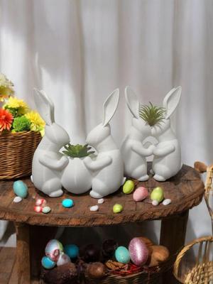 Bunny Couple Vase: Adorable Easter Gift