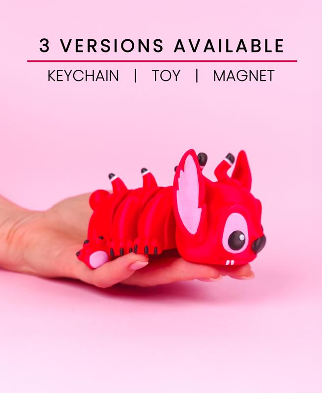 Flexi Leroy Articulated Toys, Keychain, Magnet (Leroy, from Lilo & Stitch Movie) Fan-Art
