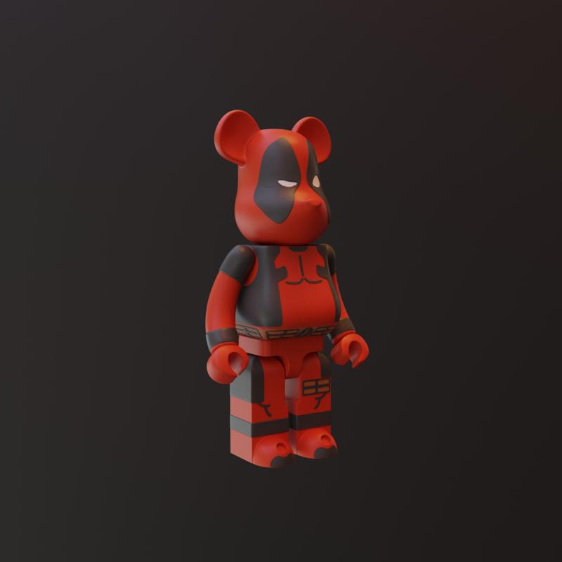 Medicom Marvel Deadpool Bearbrick Action Figure 