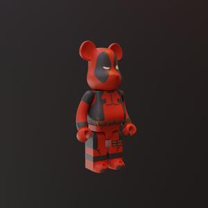 Medicom Marvel Deadpool Bearbrick Action Figure 