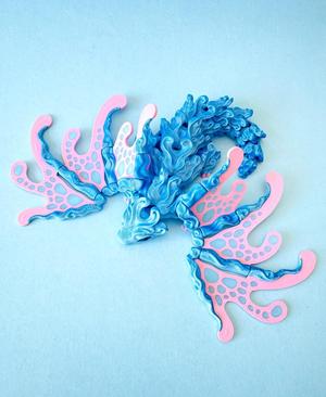 mist dragon — articulated flexi print-in-place fidget fantasy creature