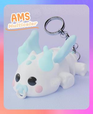 Flexi Baby Ghost Dragon Keychain (Multicolor)