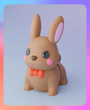 Flexi Bunny Keychain