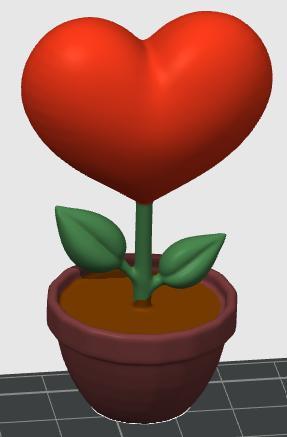 Heart-shaped flower in a pot