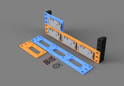 Raspberry Pi Zero 10" Rack Mount Bracket Panel - Staffa installazione Pi Zero rack da 10"