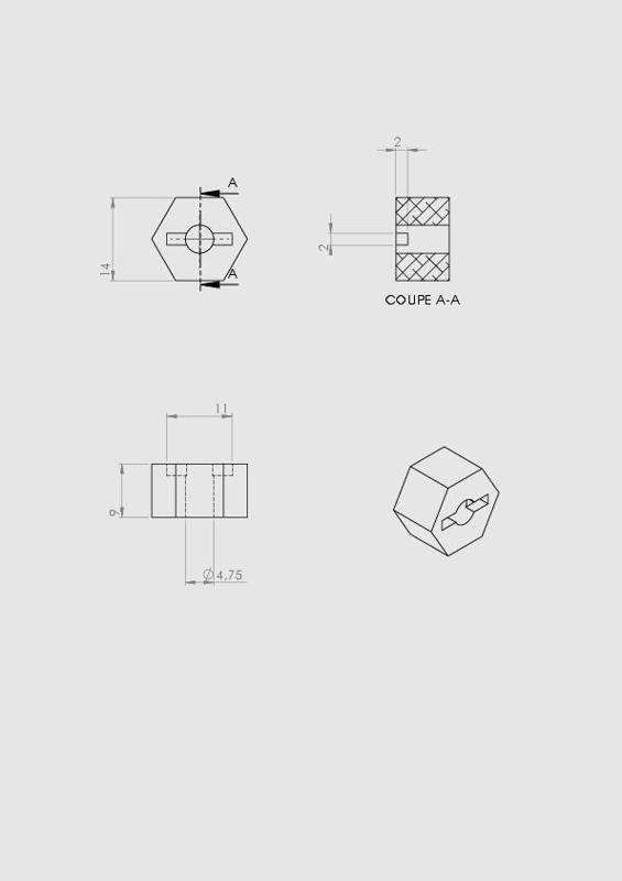 hexagonal nut for 1/10 RC car