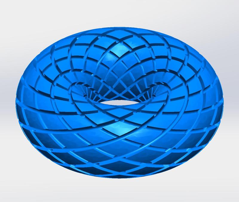 Rodin Coil Torus .STL 185mm. x 65mm. Diameter Coil | iToroid Vortex Wave Field Generator | PEMF Coil 2 x 12 groves