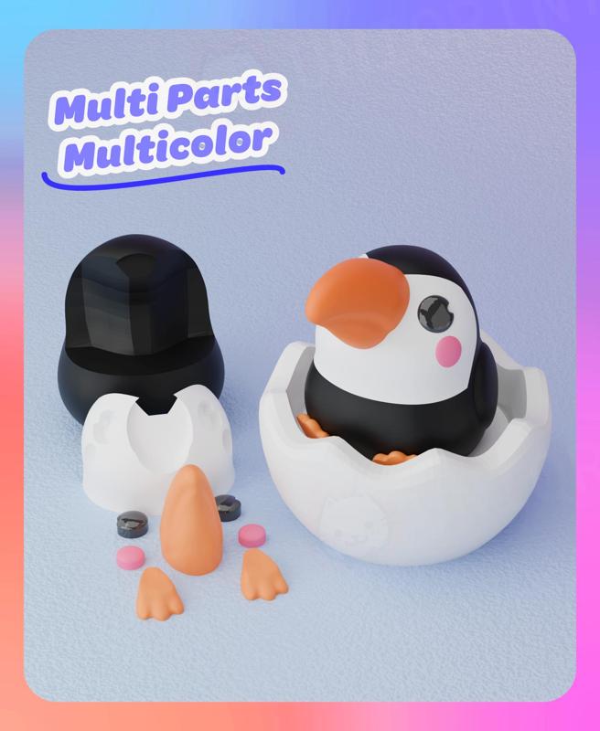 Little Toucan Clicker & Keychain (Multicolor & Separated Parts)