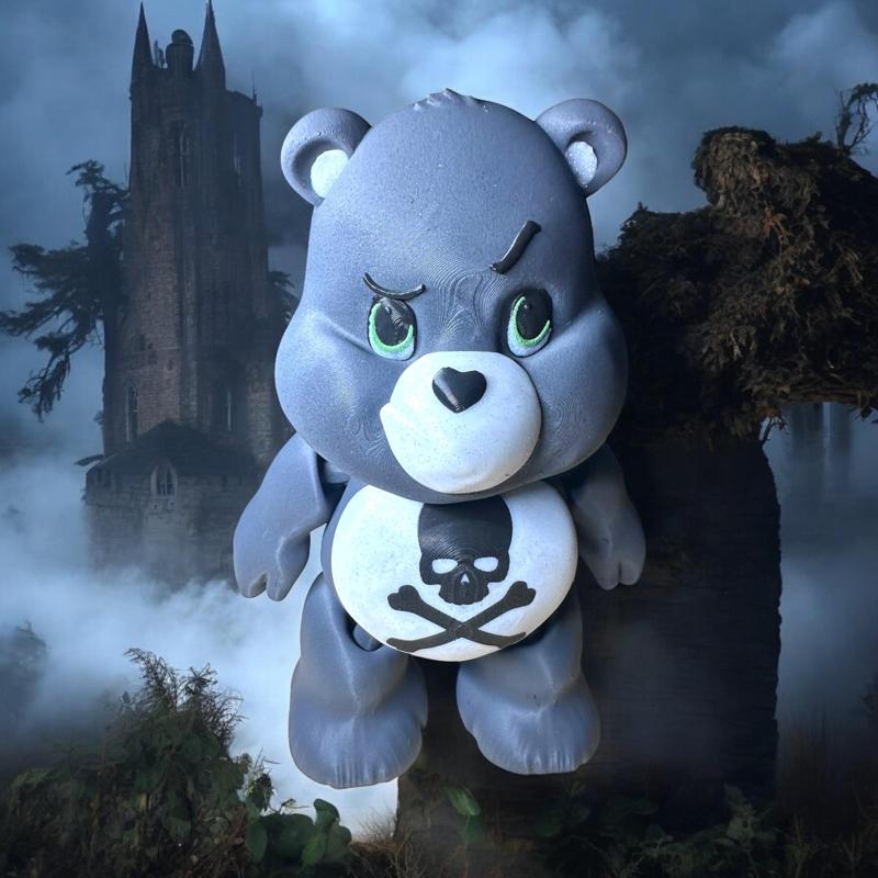 Skull and Crossbones Care Bear, Sour Face, Flexi, Flexible