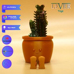 FLEXI POTTED CACTUS (ARTICULATED) PRINT-IN-PLACE LEVER TOYS