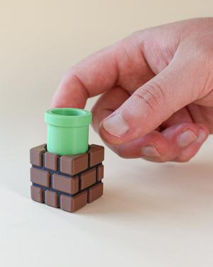 Brick Pipe Fidget Clicker Keychain